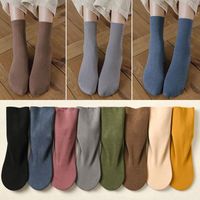 Çorap Çorap Kış Sıcak Uyku Uzun Orta Tüp Katı Renk Basitlik Bayanlar Aksesuarları Yumuşak Rahat Cilt Dostu