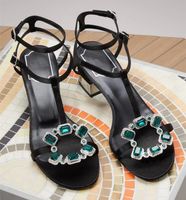 Luxury Green Rhinestones Gladiator Sandals Women Sexy High Heel Summer Shoes Sandalias Mujer European Ladies Pumps Beach