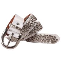Cuir de qualité Terre punk ceinture métal décoration véritable ceinture à grains de ricanale pour homme femme