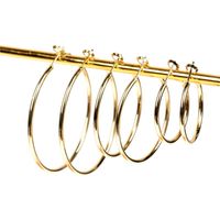 Hoop & Huggie EYIKA Fashion Simple 18K Gold Color Big Circle Earrings Copper Metal Mature Women Jewelry Aretes De Moda For Gift