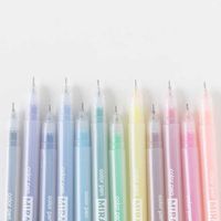12 cores gel canetas estudante criatividade kawaii watercolor caneta simples escola escrita material artigos de papelaria G-302