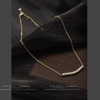 Chains 1pc 14K Real Gold Plated Freshwater Pearl Japanese And Korean Aesthetic Simple Necklace Female Clavicle Chain Gift