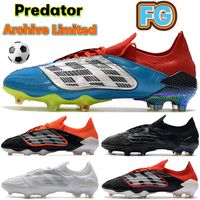 Mais novo Predator Archive Limited Edition FG Soccer Shoes Cleaves Multi-cor Triplo Black Black White Luxo Designer Sneakers Mens Football Botas