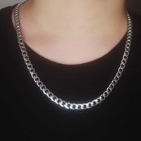 Necklace Chain Cuban Link Trendy Gold Silver Color Jewelry Titanium Metal Stainless Steel Fashion Cn(origin) for Men and Women