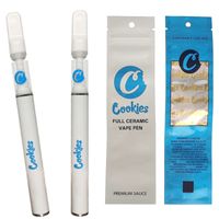 Cookies Einweg-E-Zigaretten Vape-Pen-Pen Full-keramischen Patronen-Snap-Tops-Paket-Taschen-Starter-Kit 290mAh-Batterie 0,5ml-Karren-Glas-Tanks Zerstäuber-Verdampfer