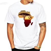 Men&#039;s T-Shirts Africa T-Shirt Giraffe Map Dad South Animals Big Five Safari Print Mens Short Sleeve Top Tee T Shirts