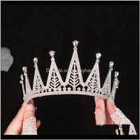 Clips & Barrettes Jewelry Drop Delivery 2021 Forseven Simple Design Shining Crystal Tiaras Mujer Bride Noiva Wedding Veil Crowns Headbands De