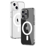 Magsoge transparente transparente acrílico de telefone em choque magnético para iPhone 14 13 12 mini 11 Pro Max XR XS x 8 7 Plus Charger de Magsafe compatível com bolsas de opp