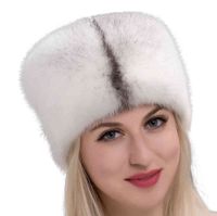 Päls hink hatt russian sovjet varm casual vit kepsar lyx mode äkta mink dam hattar vinter ryssland
