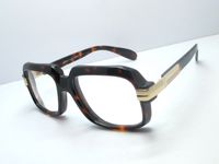 Square Havana 607 Clear Lenses Eyeglasses Frame for Men Glas...