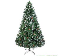 Decorações de jardim Árvore de Natal 7ft 1350 Ramo Flocking Spray Branco Árvore Plus Pine Cone (YJ)