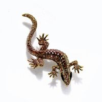 Unique Lizard Rhinestone Brooch Pin Women Geckos Party Dorcus Pin and Brooch Clothes Jewelry Vintage Metal Brosch 1020 T2