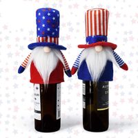 Gnomes Beer Bottles Cover, Uncle Sam Flag Gnome Shape Liquor...