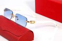 Marka Tasarımcısı Güneş Gözlüğü Kadın Adam için Polarize Gözlük Moda Spor Sunglass Lüks UV400 Gözlük 55mm Güneş Gözlükleri Sürüş Alaşım Beyaz Ahşap Çerçeve Gafas