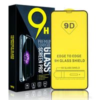 Полная крышка 9D защитный закаленный стеклянный протектор для iPhone 13 12 11 Pro Max 8 Samsung S21 Plus S20 FE A13 A33 A53 A22 A32 A52 A72 A82 A42 A21S A51 A71 Retail Package
