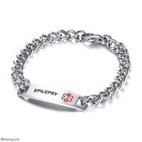 Charm Bracelets Diabetes Stainless Steel Bracelet Health Sign Alert Engraved Chain Gift For Mother Father Friend