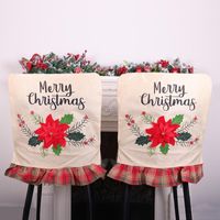 Sedia di Natale Covers Seat Cover Decorazione Red Flower Dining Home Ristorante