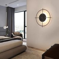 Lámparas de pared Diseño nórdico Fondo minimalista Lámpara decorativa con Reloj Sala de estar El Cafe Aisle Dormitorio Cocina de noche