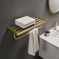 Zestaw akcesoriów do kąpieli szczotkowane akcesoria łazienkowe ze złotem aluminium stojak na ręczniki do mydła pakiet półki rogu