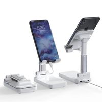 NEW Portable Mini 2 In 1 5000mAh Power Bank Charger + Height Adjustable Foldable Phone Holder Max 12.9 Inch Tablet Stand