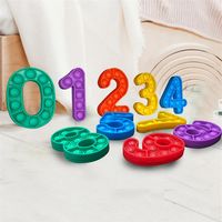 Number 0-9 Push Bubble Autism Fidgets Toys Anti-stress Soft Sensory Gifts Reusable Squeeze Toy Stress Reliever Board Games185U
