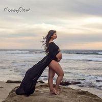Vestidos de maternidad para PO SHOOM Vestido de embarazo Embarazo Pografía Props Maxi Vestido Embarazas Ropa 2021