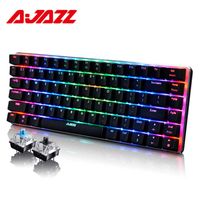 Ajazz AK33 82-Key Gaming Keyboard Wired Mechanical Keyboard Russisch / Engelse lay-out Blauw / Zwart Schakelaar RGB Backlit Conflict-Free Y0808