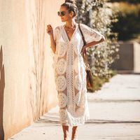 Beach Coverups For Women Swim Suit Cover Up Capes Outing Sarong Swimming Dress Tunics White Swimsuit Pareo De Plage Swimwear X0726