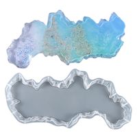 Diy irregular bandeja molde de silicone resina geode coaster mold mofos de resina epóxi para artesanato de ferramentas de jóias acessórios
