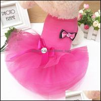 Dog Apparel Supplies Pet Home & Garden Summer Clothes Bow Dresses Dress Small Princess Wedding Skirt Luxury Clothing For Dogs Soft Lace 595