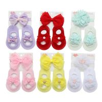 Baby Socks Kids Girls Boys Accessories Children Wear Princess Cute Bow Childrens Hairband Set B9590
