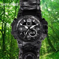 Wristwatches SHIYUNME Men Military Sports Digital Watches Compass Outdoor Survival Multi-function 50M Waterproof Mens Watch Relogio Masculin