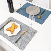 Mats & Pads Nordic Bamboo Texture Weave Placemat El Home Western PVC Table Mat Linen No Wash Water Oil Proof Heat Insulation