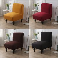Solid Color Spandex Accent Armless Chair Cover Enstaka soffa Slipcovers Nordic Sträcka stolar s Elastic Couch Protector 220222