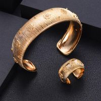 Ohrringe Halskette Luxus einzigartige afrikanische Armreif Ring Set für Frauen Hochzeit Zirkon Kristall CZ Dubai Brautschmuck
