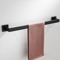 Porte-serviettes porte-serviettes porte-salle de bain porte-cintre noir Accessoires à tige en acier inoxydable pour mur