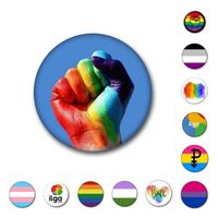 FAIS FAVURE BADGE RAINBOW 12 Style Badge Gay 1.77inch LGBT Gay Broche Broche Love et Peace Bijoux 300pcs T2I52383