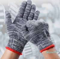 wholesale 24 pairs of cotton gloves cotton nylon blended thickened grey black wear resistant gloves for men and women workers
