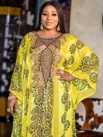 Ropa étnica Moda africana Guipur para mujer Cordón de cordón de encaje abaya Bordado interior Falda y vestido largo suelto Tamaño libre de 2 piezas Daskiki
