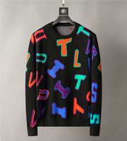 Mens Sweaters Long Sleves Knits Letters Budge Embroidery Fas...