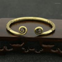 Vintage Miedź Błyszczący Handmade Mosiądz Bransoletka Tight Hoop Otwarcie Bangle Biżuteria dla kobiet Regulowane Bransoletki Antique