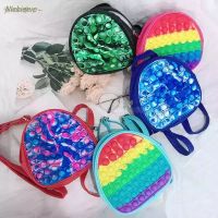 19CM Rainbow Tie Dye Fidget Backpack Bubble Toys Bag Push Bubbles Purses Kids Adult Sports Casual Shoulder Bags Handbag Tote GSJJ1N23