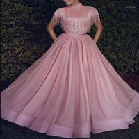 Сексуальное длинное платье Женщины без рукавов розовый блесток о шеи асимметричный высокий уличный танец свадебный выпускной вечеринка ночная мода платья сверху