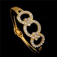 Bangle Rose Gold Color Charm Cubic Zirconia Stone For Women ...
