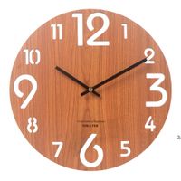 벽시계 나무 3D 시계 현대적인 디자인 노르딕 어린이 방 장식 주방 아트 중공 시계 홈 장식 12 인치 RR10699