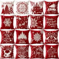 Weihnachten Umarmung Kissenbezüge roter Buchstaben Elch gedrucktes Kissenbedeckung Wäsche Kissenbezüge Amazon grenzüberschreitende Großhandel Machen Sie LGO individuell