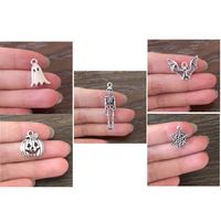 Wholesale DIY Charms Antique Silver Tone Nightmare Before Christmas Pendant Charm for Bracelet Necklace Earring Zipper Pulls Jewelry