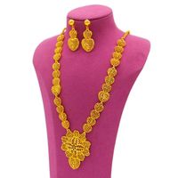 Earrings & Necklace Apingxun Arrival 24K Gold Color Necklace...