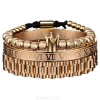 2022 Nieuwe Mannen Armbanden Imperial Crown King Mens Armband Goud Voor Luxe Charm Mode Manchet Bangle Verjaardag Sieraden Merk Keten P9U4