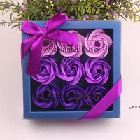 Newsoap çiçek gül 9 adet bir kutu düğün doğum günü günü yapay sabun hediye Sevgililer günü dekorasyon CCD12769